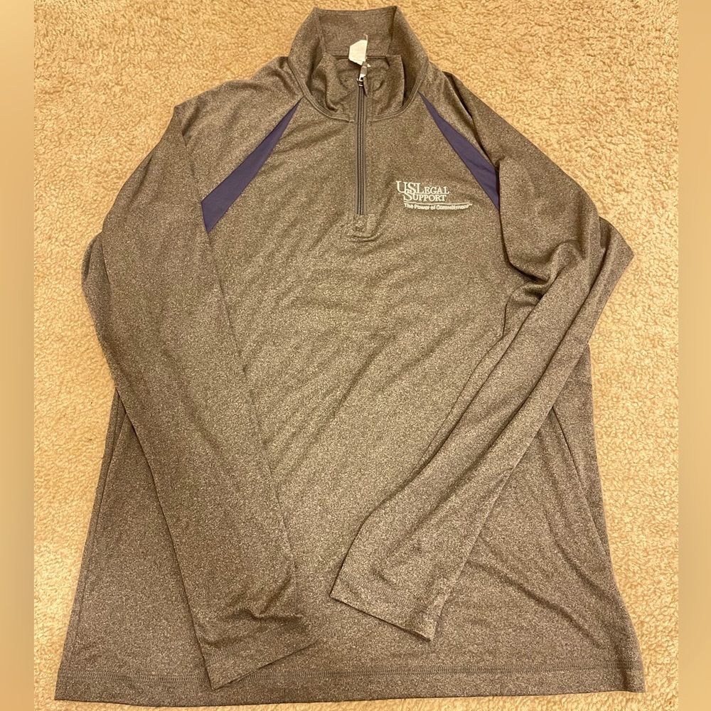 Alo Yoga Gray Blue 1/4 Zip Long Sleeve Pullover Shirt Men Athletic Gym Sz M